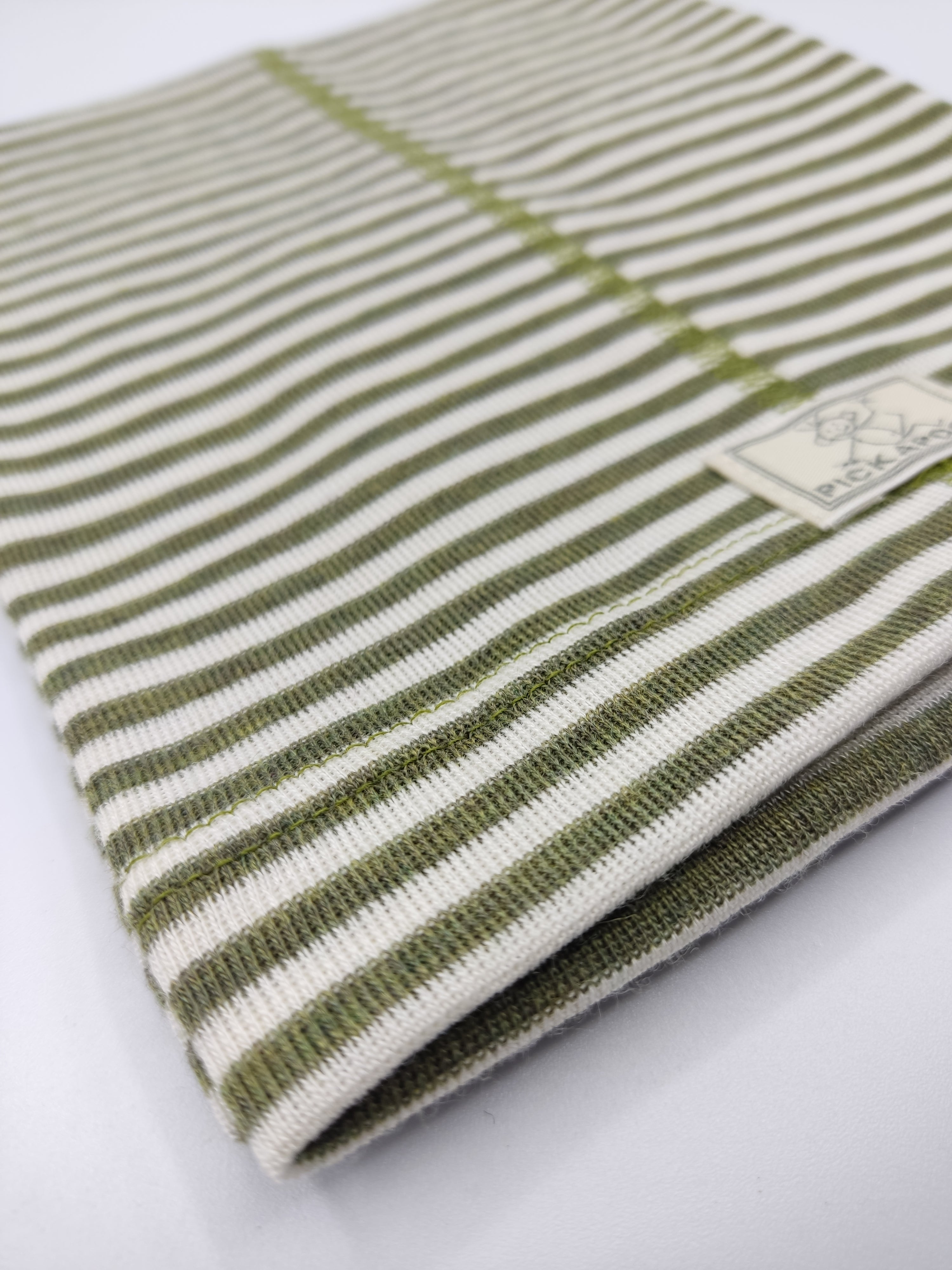 Scaldacollo in lana e seta per bambino e adulto // riga Oliva